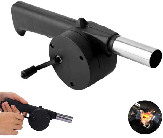1 stuk - blaasbalg - Zwart - handbediende blazer - Grillstarter - Grillventilator - Blower - Grillaccessoire - Handmatige machine - houtskool- en brikettenblazers van Merkloos