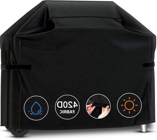 132x66x109cm 420D Heavy Duty Waterdichte Grote Barbecue Gas Grill Cover met klittenband - Winddicht UV-bestendig en Scheurbestendig - Zwart van Direct Wonen