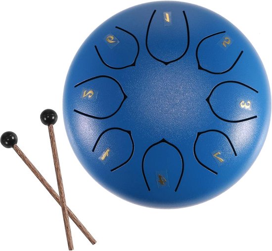 15 cm 8 Tone D Key Stalen Tongtrommel - Voor Beginners - Handpan Drum Percussie - Drumsticks Tas Vinger Cover - Muzikale Educatie Geluid Healing Meditatie kamperen voor beginners van MIFOGE