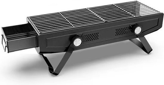 2 in 1 compact BBQ zwart - GrillMaster Compact Series - BBQ Grill & Roker - Zwart - Ruimtebesparend - Verstelbare Ventilatie - Draagbaar van GrillMaster.