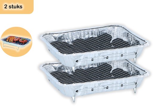 2 Stuks Barbecue - Instant - Wegwerp - Buiten barbecue - Tafel - Rooster - Balkon - Picknick - Barbecue accessoires - Grill - Barbecue kopen - Barbecuen - Barbecue saus van Dillis Beste BBQ.