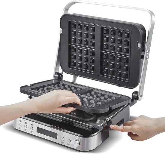 2000 Watt 3-in-1 Kontaktgrill - XL Tischgrill, Wafelijzer en Sandwichmaker zonder Merknamen van Merkloos