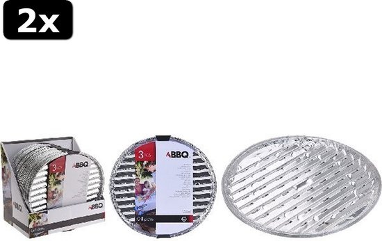 2x BBQ Barbecue Grillschalen Rond 3stuks van Merkloos