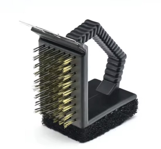 3-in-1 BBQ borstel - Barbecueborstel - RVS - Borstel voor de BBQ - Grillborstel - 12CM - CHPN van Merkloos