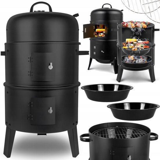 3-in-1 Grill, Smoker & Vuurschaal - Staal - Draagbaar