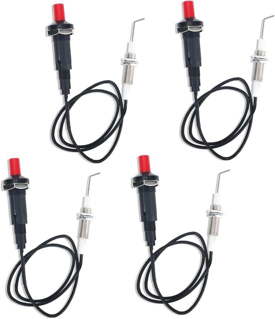 4 Delige Propaan Piëzo Ontstekerset met Drukknop, Piëzo Ontstekers met Schroeven Ontstekingsnaalden Pakkingen en Praktische Accessoires voor Ovens Keukens en Gashaarden