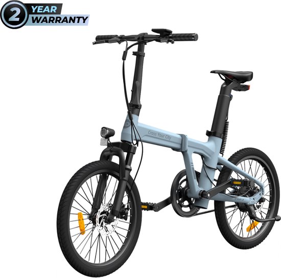 ADO - ADO Air 20S - elektrische vouwfiets- ado ebike - Hydraulische schijfremmen - vering voorvork - 20inch 36V 9.6ah-Blauw van ADO