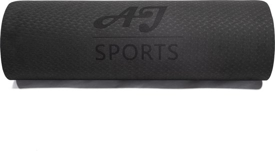 AJ-Sports Yoga mat - Yogamat - Fitness mat Eco friendly - Sport mat - Fitnessmat - Trainingsmat - Inclusief Draagriem - Zwart - Anti slip - Yoga - Pilates - 180 x 61x 0.6 cm van AJ-Sports