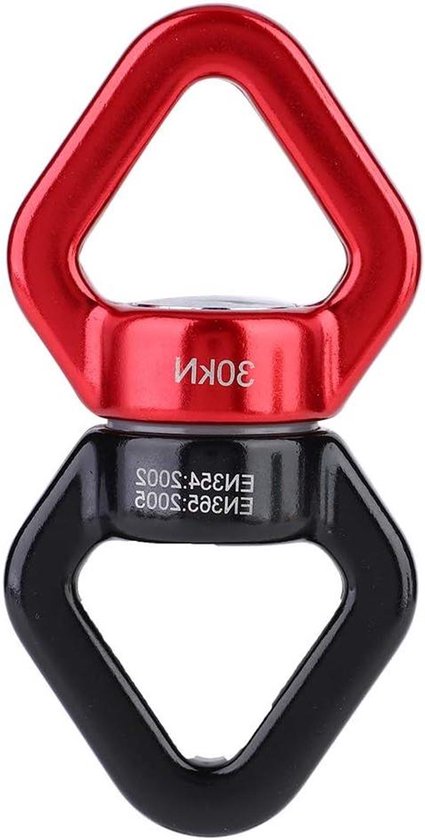 Allecto Plus - Rotatieapparaat Katrol Wiel voor Rotsklimmen en Touw Swivel Connector - Robuust en Veilig - Roodachtig Zwart - 30 KN Swing Swivel van Allecto plus