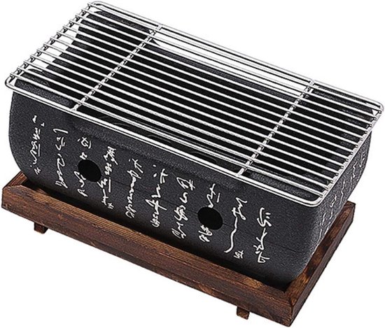 Allecto Premium - Draagbare Mini Barbecue Grill voor Japanse Tafel BBQ - Buiten en Binnen Gebruik - Yakiniku Robata Takoyaki - 24 x 125 cm van Merkloos