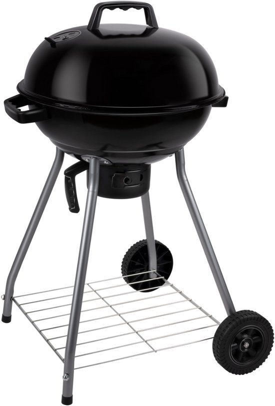 alpina Houtskool BBQ - Kogelbarbecue Ø43 cm - Barbecue met Deksel en Wielen - Geïntegreerd Ventilatiesysteem - Verwijderbare Asopvangbak - Zwart van Alpina