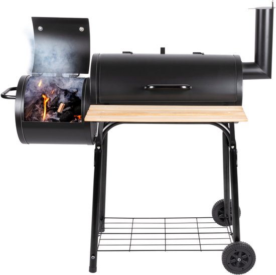 alpina Smokerbarbecue - BBQ Smoker - met Aparte Smoker - Instelbare Schoorsteen - 104 x 58 x 114 cm van Alpina