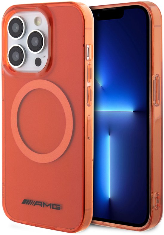 AMG Back Cover - Apple iPhone 15 Pro - Oranje - MagSafe - Valbescherming van AMG