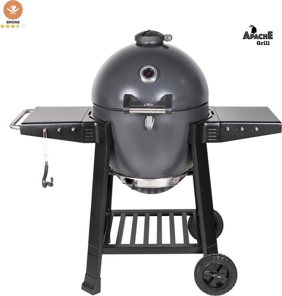 Apache Grill 21 inch Kamado BBQ Egg | Houtskool | zwart | Ø 50cm grill oppervlak | dubbelwandig & geïsoleerd van Apache Grill