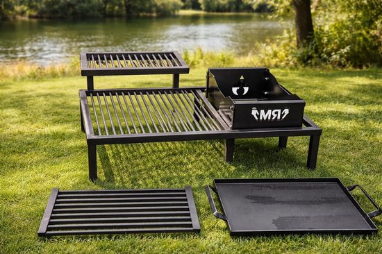 Argentijnse Grill - Buitenkeuken Vuur - Buiten Koken - Volledig Ijzeren Constructie - 24 X 406 cm - Zwart
