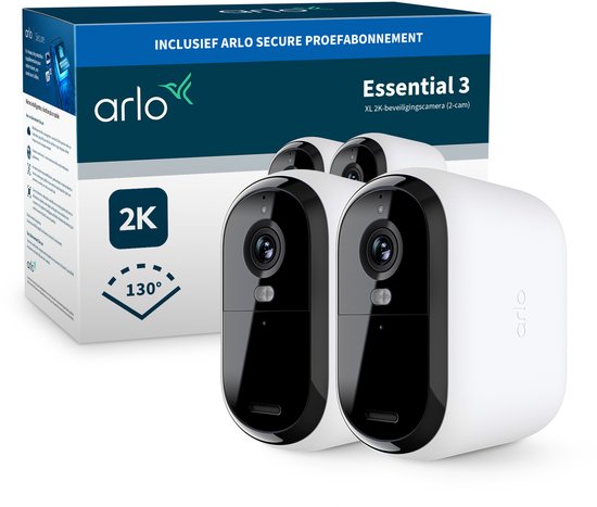 Arlo Essential3 XL 2K beveiligingscamera - 2 IP-Camera's van Arlo