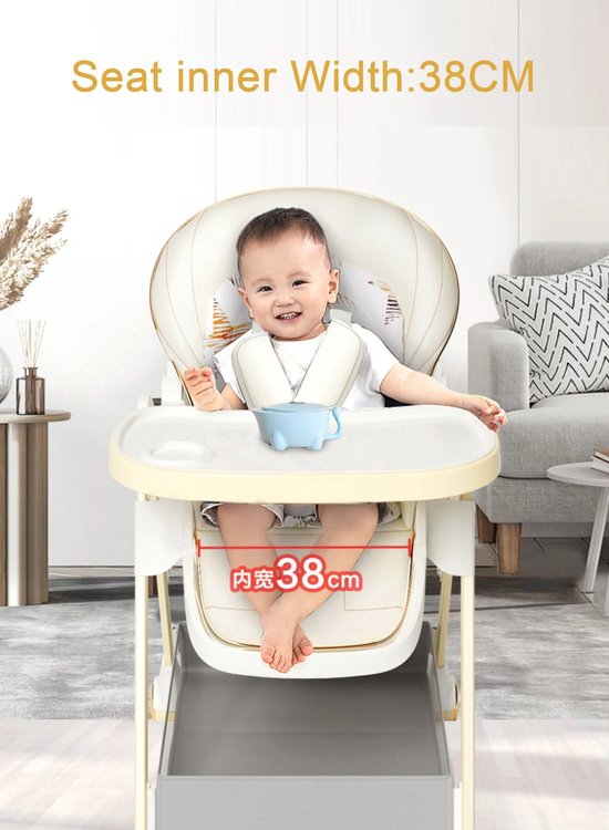 ARMEDA Babystoel Grijs - Baby Eetstoel - Kinderstoel - Verstelbaar - Baby Stoel Voor Thuis - Baby Stoel Met Wielen - Baby Stoel Voor Aan Tafel - Eet Stoel - Baby Stoel Met Verkleiner – Voedingsstoel Baby - Peuter Stoel van ARMEDA