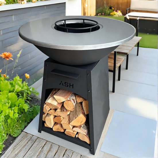 ASH - Nova - XL - Plancha barbecue met grillring - Buitenkoken - Plancha BBQ - Plancha Bakken - Zwart - Grillring van Merkloos