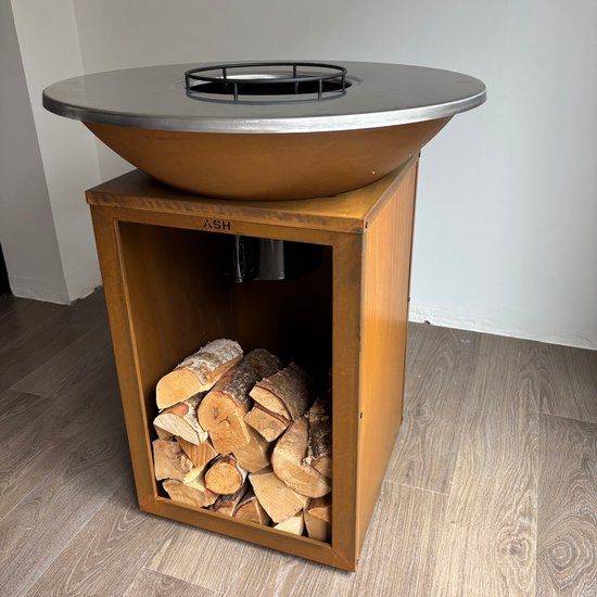 ASH - Solaris - Cortenstaal - XXL - Plancha barbecue met grillring - Buitenkoken - Plancha BBQ - Plancha Bakken - Roest - Grillring van ASH
