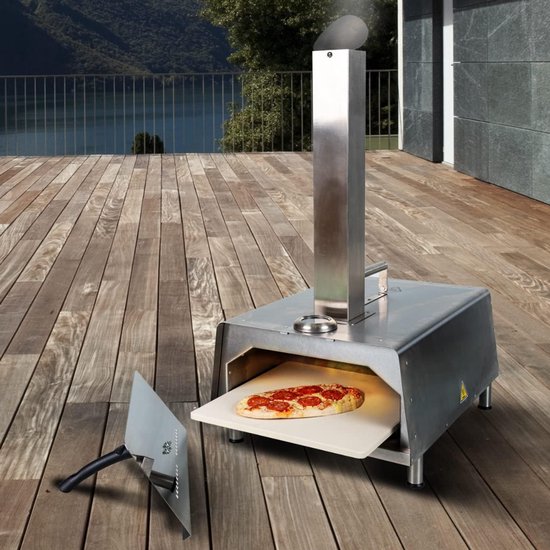Aurixi® Pizza oven Buiten - Pizza oven Buiten - Pizza oven Buiten Gas - Barbecue Outdoor - Pizza Oven Houtskool - Zilver - 50cm x 30cm x 50cm van Merkloos