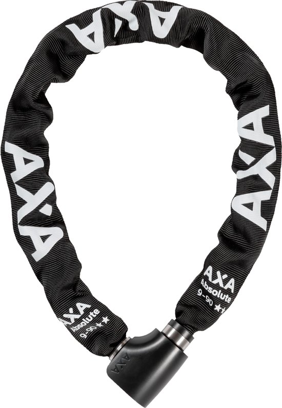 AXA Absolute 9 Kettingslot - ART 2 Slot voor Fietsen - Extra Dikke Schakels - 90 cm - 9 mm - Zwart van AXA