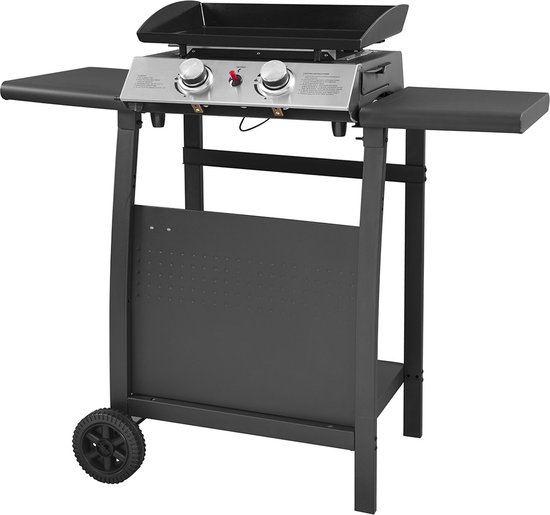 Bakplaat op gas MALA - 2 branders 5kW + wagen van Afi Collin Lucie