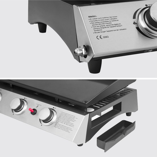 Bakplaat op gas SÉVILLE - 3 branders 7,5kW van Eno