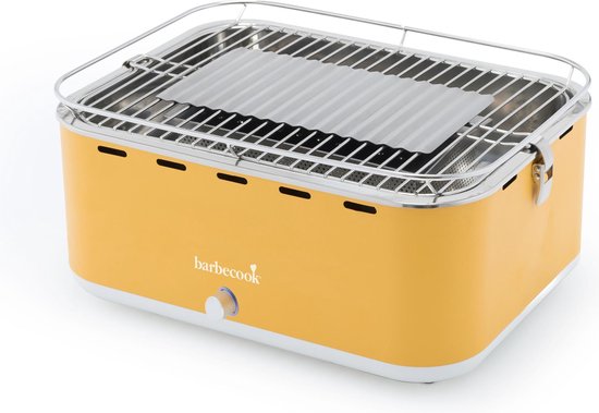Barbecook Carlo - Tafel BBQ - Houtskool BBQ barbecue - Incl. Draagtas - Sunshine Yellow - 44 x 33 x 21cm van Barbecook