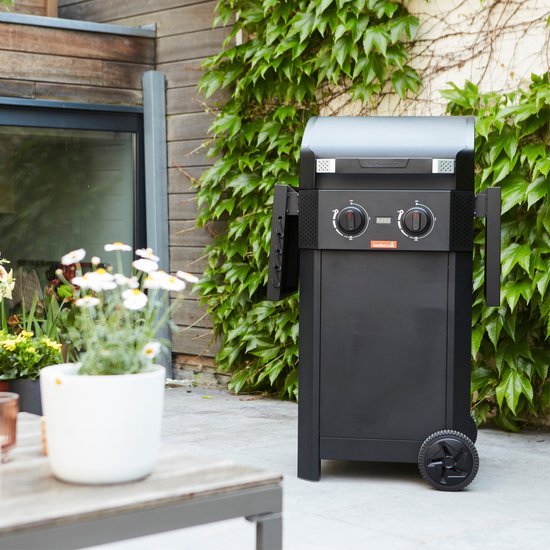 Barbecook E-Luca elektrische barbecue met inklapbare zijtafels zwart 121.4x60.3x112.3cm van Barbecook