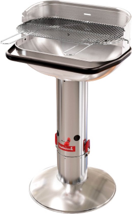 Barbecook Loewy 55 - Houtskool BBQ barbecue - Grilloppervlak 55x33cm - Incl. Windscherm, BBQ rooster en asopvangpot - RVS van Barbecook