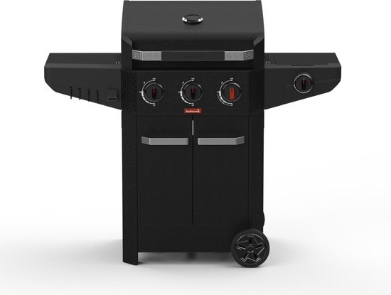 Barbecook Luca 312 gasbarbecue met kast en zijbrander zwart 133.4x60.3x112.3cm van Barbecook