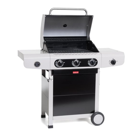 Barbecook Siesta 310 Black Edition - Gas BBQ barbecue - 3 Branders - Met zijbrander - 1 vaste zijtafel van Merkloos
