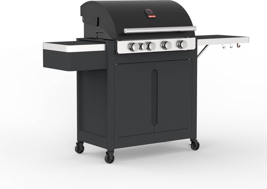 Barbecook Stella 4311 - Gas BBQ barbecue - 4 branders - Met infrarood zijbrander - Met zijtafel - Incl. plancha plaat van Merkloos
