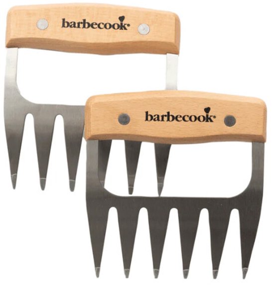 Barbecook vleesklauwen RVS met houten handvat