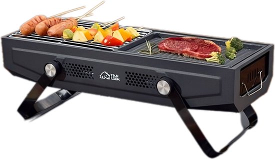 Barbecue - Barbeque - Houtskool - Inklapbaar - Draagbaar - Inclusief Tas - Camping - Kamperen - Hiking - Voor In De Tuin - Picnic - Zwart van Gadgy