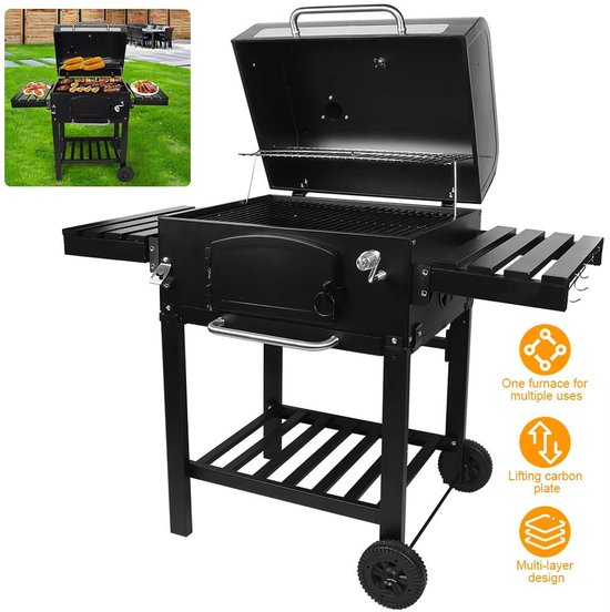 Barbecue, Camping Outdoor BBQ-grill met wielen van Duramaxx
