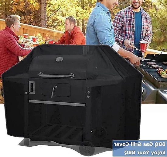 Barbecue Cover - Waterdicht 132x66x109 CM 420D Heavy Duty - Grote BBQ Grill Cover met klittenband - Outdoor Barbecue Gas Grill Cover Winddicht UV Bestand & Scheurbestendig - Zwart