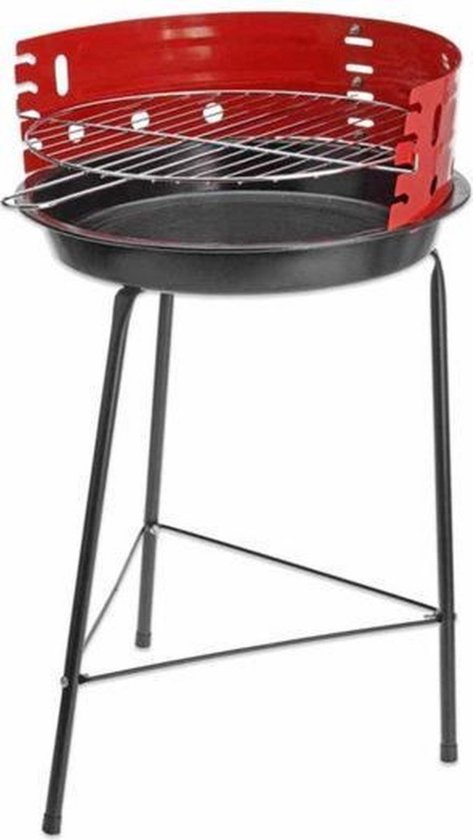 Barbecue Ø36 cm - Bestemd voor Houtskool, Briquetten of Hout - 4 Hoogte standen - 51.5 cm Hoog - Staal - van Merkloos
