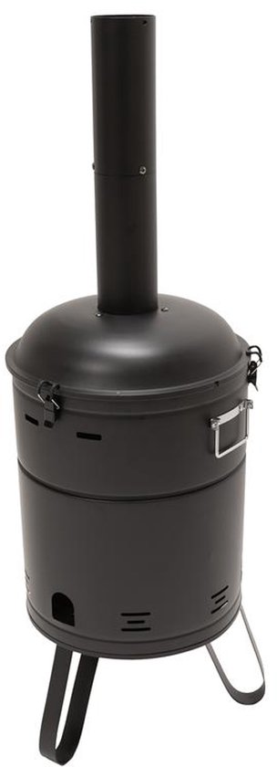 Barbecue & Vuurton - 2-in-1 - BBQ - Zwart - Vuurkorf - Schoorsteen - Houtskool - Warmte/Kachel - Stoken van Merkloos