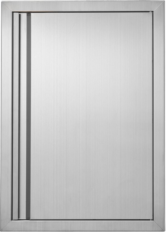 Barbecuedeur, 432 X 610 mm, Enkele Deur voor Buitenkeuken. Roestvrij Staal Inbouw, Verticale Wanddeur met Intrekbare Handgreep, Ideaal voor Barbecue-Eilanden van Mophorn