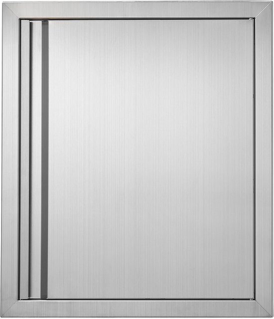 Barbecuetoegangsdeur 457 X 533 mm, Roestvrij Staal, Verzonken, Verticale Wanddeur met Intrekbare Handgreep voor Barbecue-Eiland, Buitenkast van Merkloos