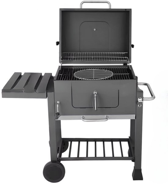 Barbecuewagen Tavien - Houtskoolbarbecue - BBQ - Smoker XXL - Houtskoolgrill - Met Wielen, Roestvrijstalen Handgreep - Perfect voor Buitenterras, Tuin en Achtertuin van TecTake