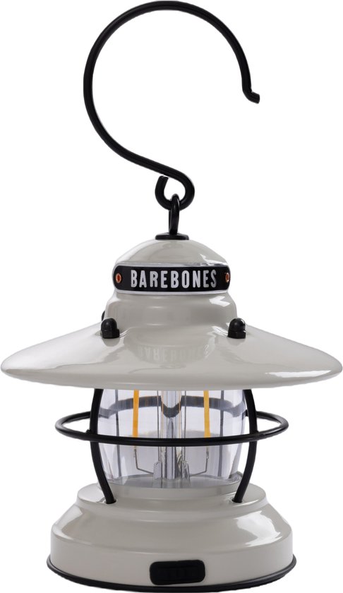 Barebones Mini Edison Lantern Vintage White - 2Aa Usb - Tafellampen elektrisch - Vintage White van Barebones