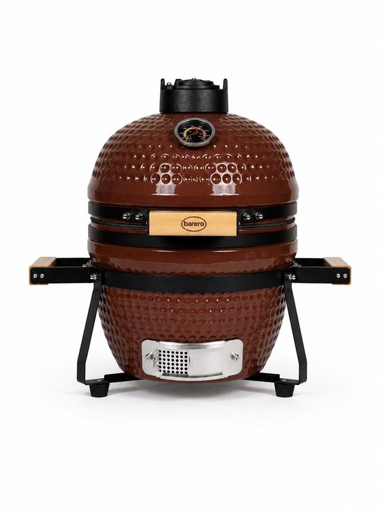 Barero Kamado BBQ - 13 inch houtskool barbecue - inclusief onderstel - Egg met Accesoires - Rood - PFAS-vrij