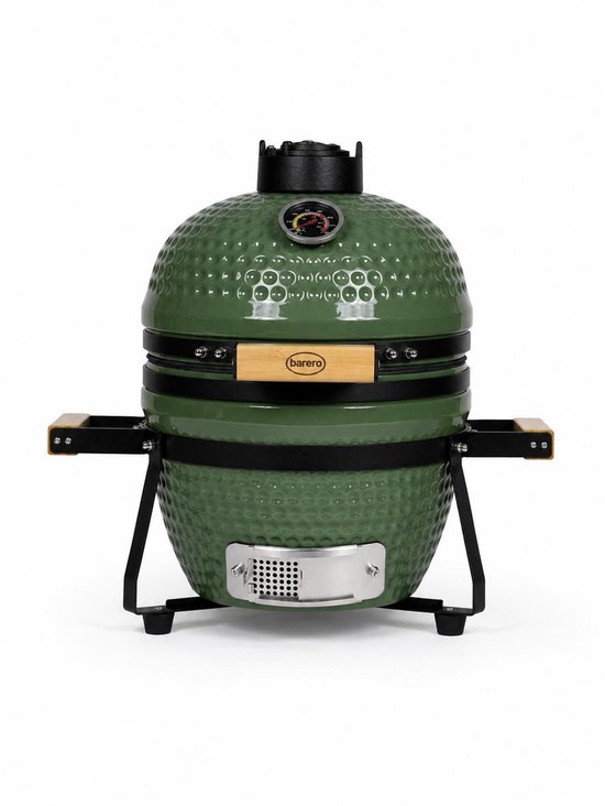 Barero Kamado BBQ - 13 Inch Houtskool Barbecue - Inclusief Onderstel - Egg met Accessoires - Groen - PFAS-vrij
