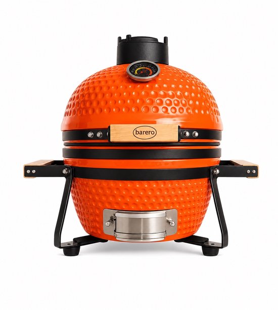 Barero Kamado BBQ - 13 Inch Houtskool Barbecue - Inclusief Onderstel - Egg met Accessoires - Oranje - PFAS-vrij