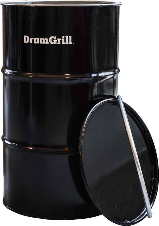 Barrelkings Drumgrill Houtskoolbarbecue 120l olievat medium 48 X 82 Cm zwart van Barrelkings
