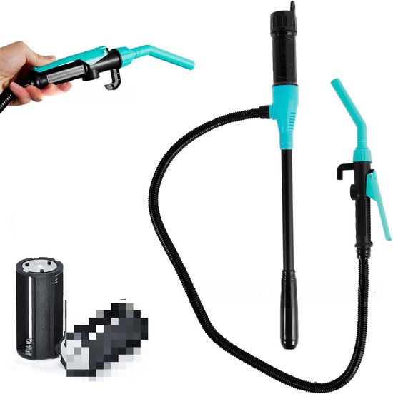 Batterij aangedreven (niet inbegrepen), vloeistofpomp, elektrische vloeistofhevelpomp, multifunctionele draagbare pomp, afneembare elektrische waterpomp, oliepijp, oliezuiger, draagbare oliepomp, zelfrijdende slangoliepomp, blauw van Merkloos
