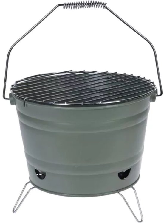 BBQ Barbecue Emmer Tafelmodel met Grill - Ø 27 cm Houtskool van Bo-Camp