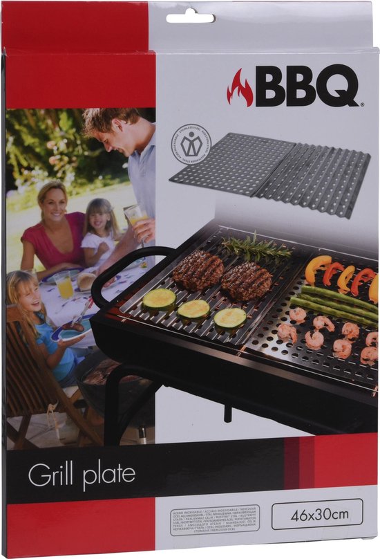 BBQ Barbecue RVS grillplaten - 2 stuks van Merkloos